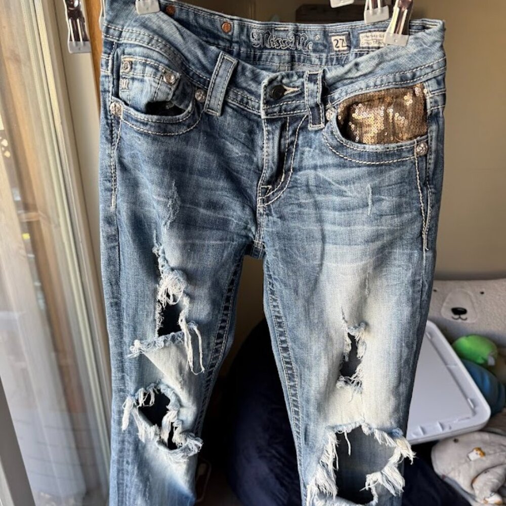 Miss Me jeans size 27 waist, medium wash